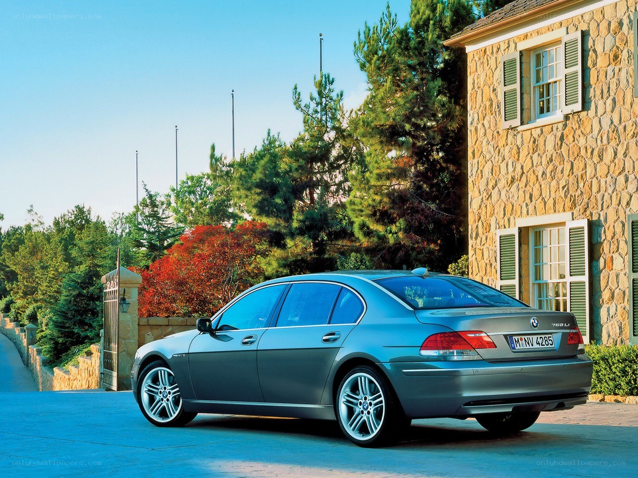 Silver BMW 760Li parked outside