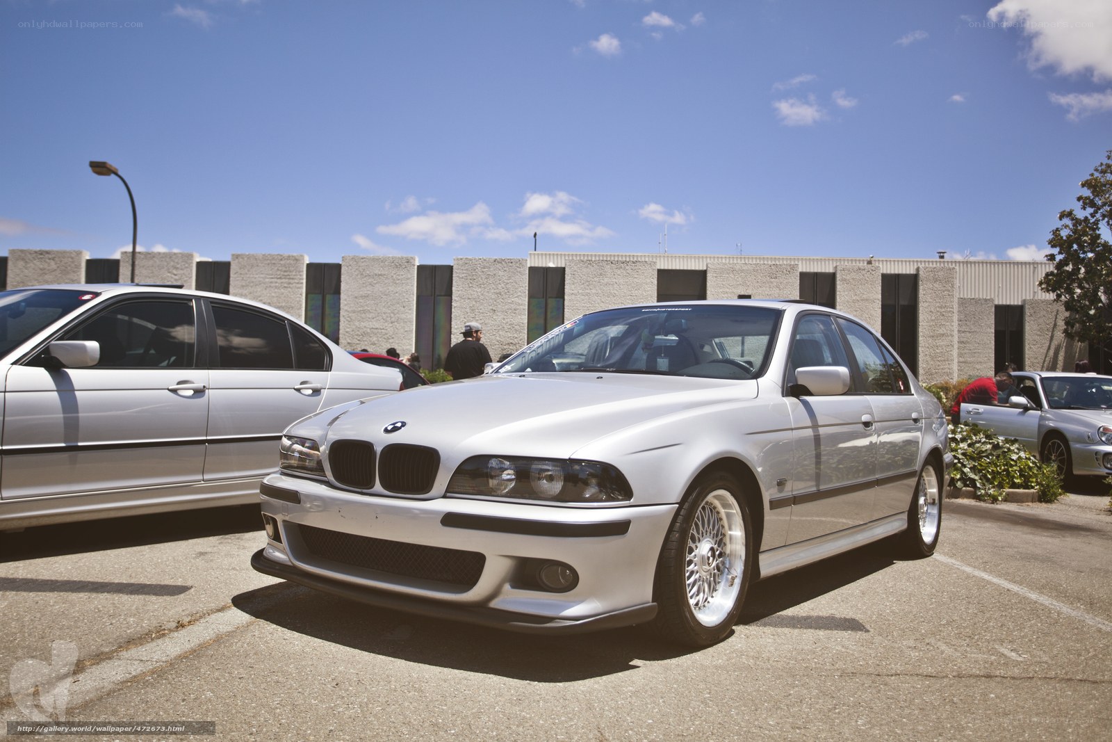 Silver BMW at car show