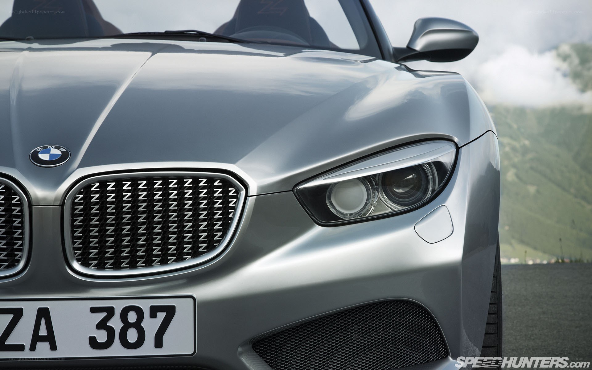 silver bmw car front view