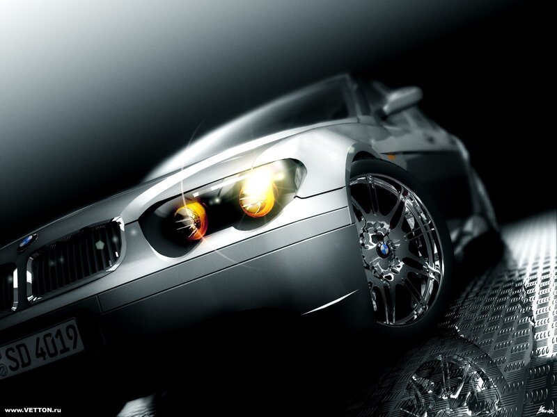 Silver BMW Car — Gray, Dramatic, Digital Art