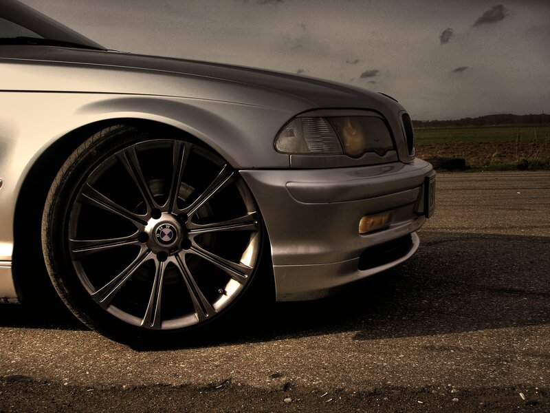 Silver BMW Car — Gray, Dramatic, Sunset, Photograph, Wheel