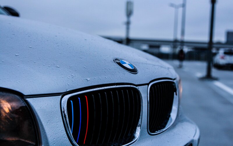 Silver BMW Car — Gray, Moody