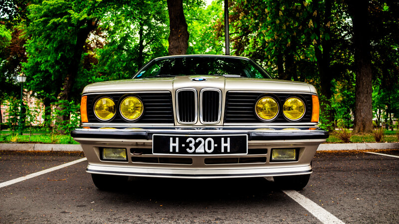 Silver BMW Car — Green, Serene