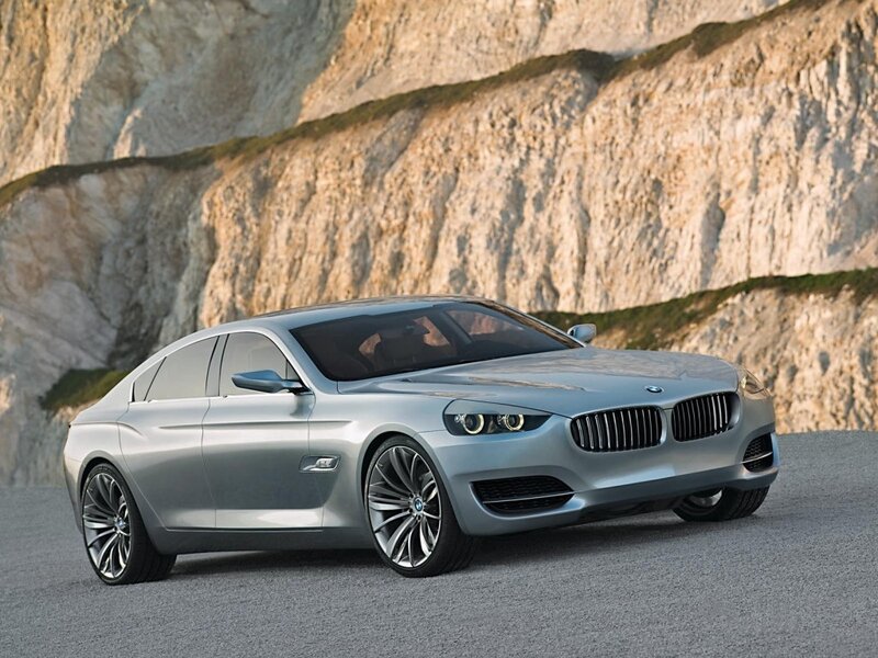 Silver BMW Concept Car — Dramatic, Afternoon, Photograph, Cliff
