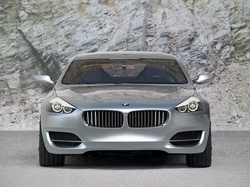 Silver Bmw Concept Car — Dramatic, Photograph, Rock Wall, Headlights