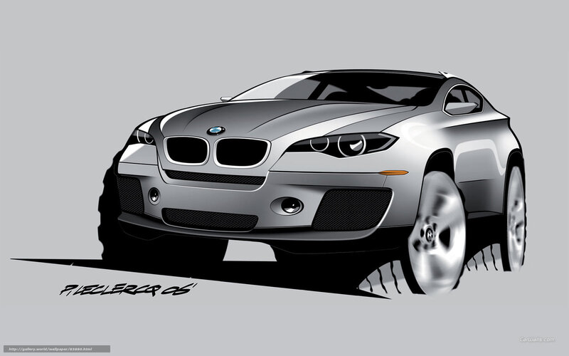 Silver BMW Concept Car — Gray, Dynamic, Illustration