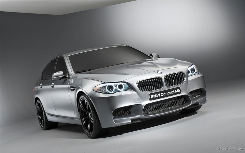 Silver BMW Concept M5 — Dramatic, Photograph, Car, Grille