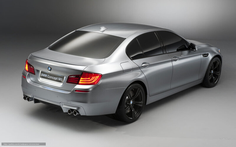 Silver BMW Concept M5 — Dramatic, Photograph, Car, Taillights, Exhaust