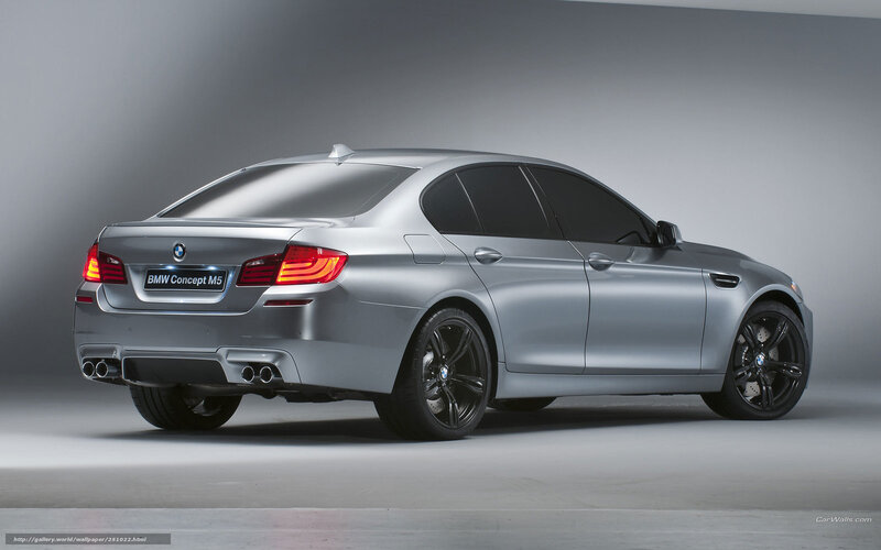 Silver BMW Concept M5 — Dramatic, Photograph, Car, Taillights