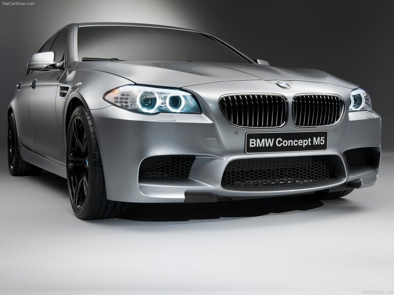 Silver BMW Concept M5 — Dramatic, Photograph, Car