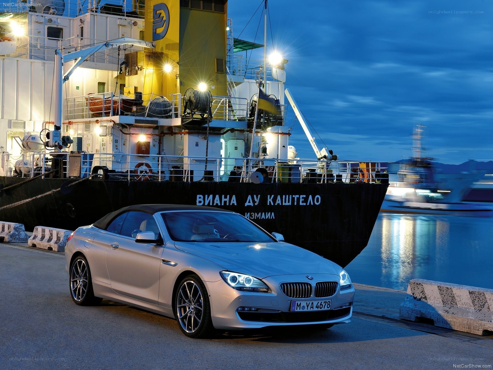 Silver BMW Convertible at Port