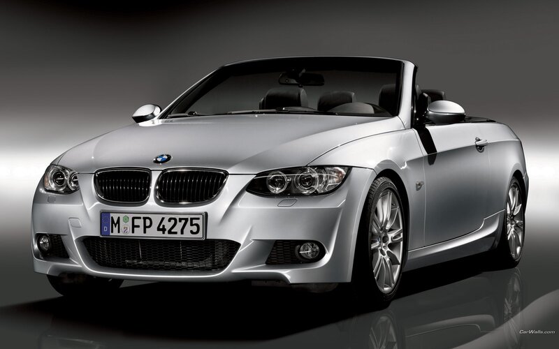 silver bmw convertible car