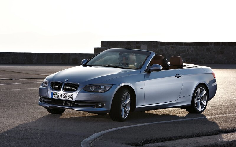 silver bmw convertible car