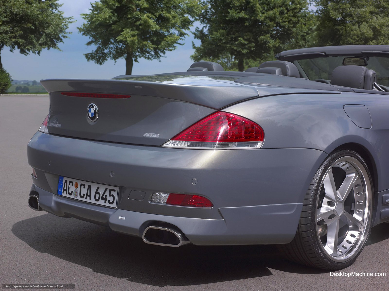 silver bmw convertible rear view
