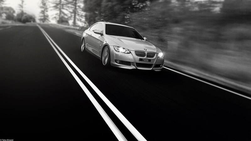 Silver BMW Coupe — Black, Dynamic