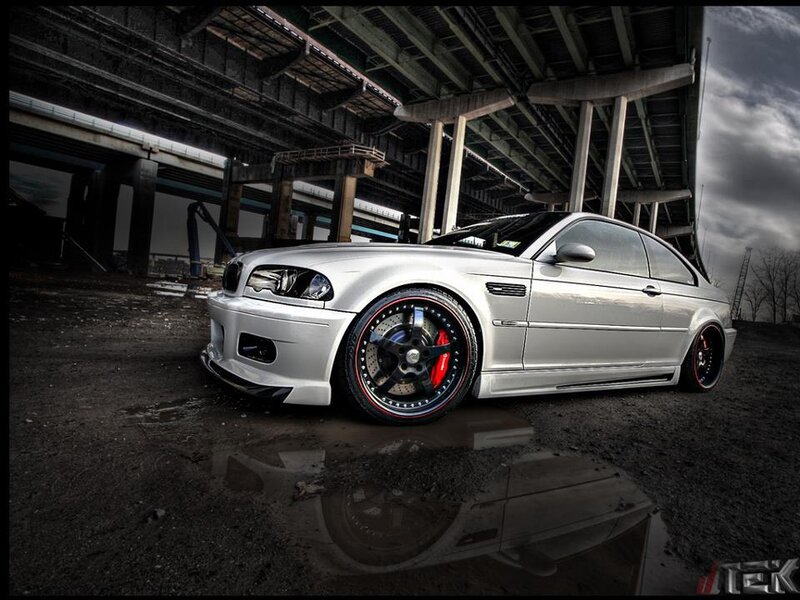 Silver BMW Coupe — Dramatic, Night