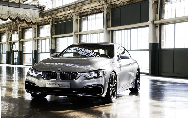 Silver BMW Coupe — Dramatic, Photograph, Car, Factory, Windows, Black