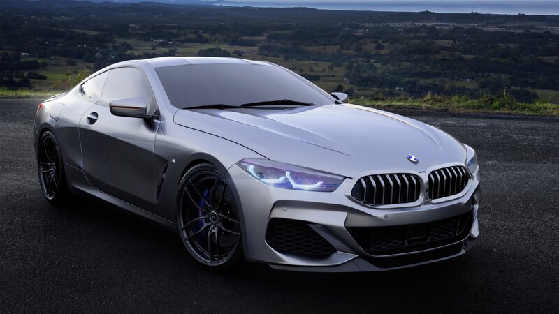 Silver BMW Coupe — Dramatic, Sunset, Photograph