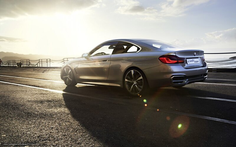 Silver BMW Coupe — Dramatic, Sunset