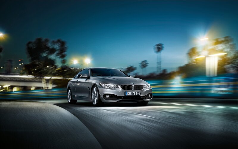 Silver BMW Coupe — Gray, Dynamic, Night