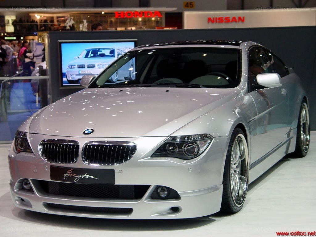 Silver BMW coupe on display