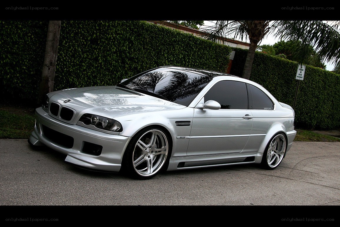 silver bmw coupe parked