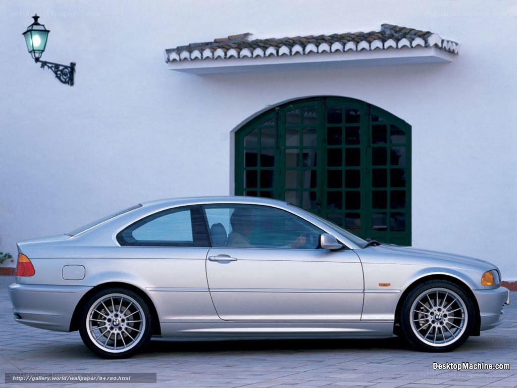 Silver BMW coupe parked