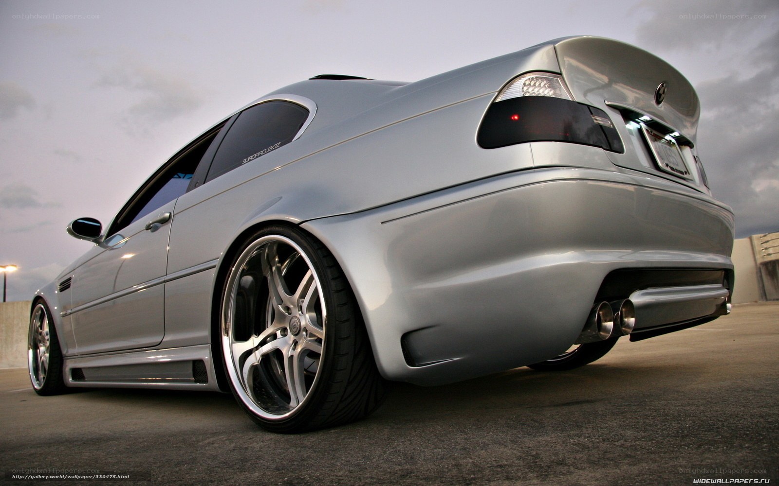 silver bmw coupe rear view
