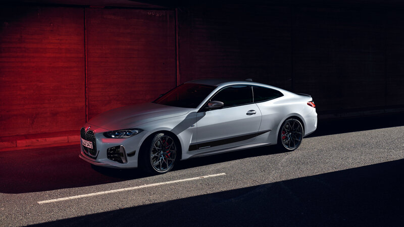 Silver BMW Coupe — White, Dramatic