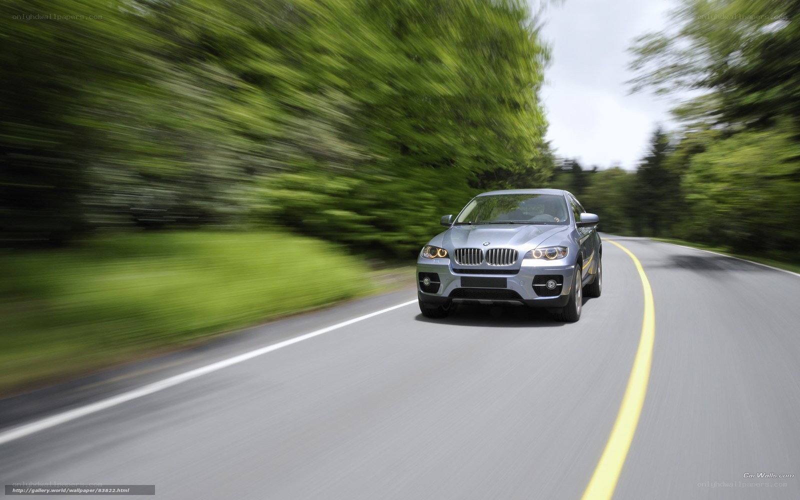 Silver BMW driving on a road