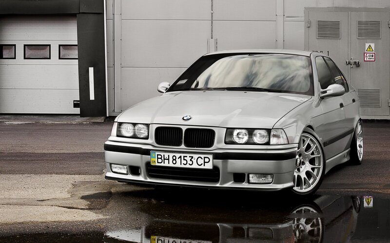 silver bmw e36 sedan