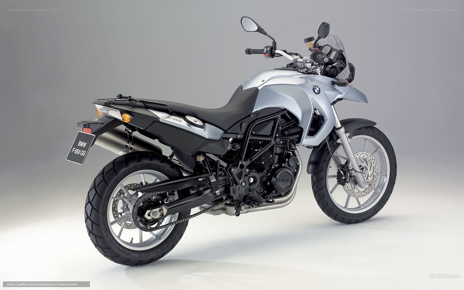 Silver BMW F650 GS motorcycle