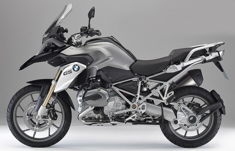 Silver BMW GS Motorcycle — Neutral, Photograph, Windshield, Saddlebags