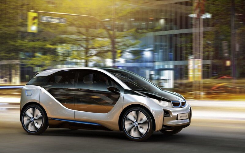 Silver BMW I3 Car