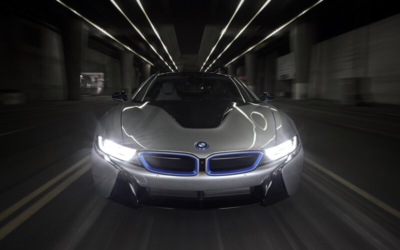 Silver Bmw I8 Car — Dramatic