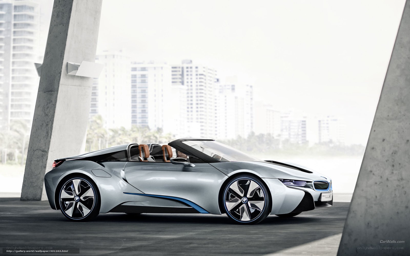 Silver BMW i8 Convertible
