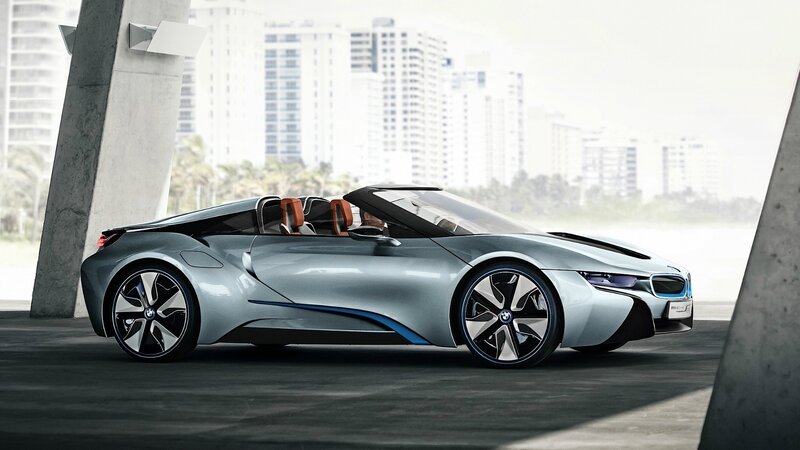 silver bmw i8 roadster