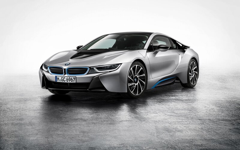 Silver BMW I8 Sports Car
