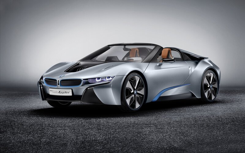 Silver BMW I8 Spyder — Dramatic, Photograph, Car, Convertible, Interior