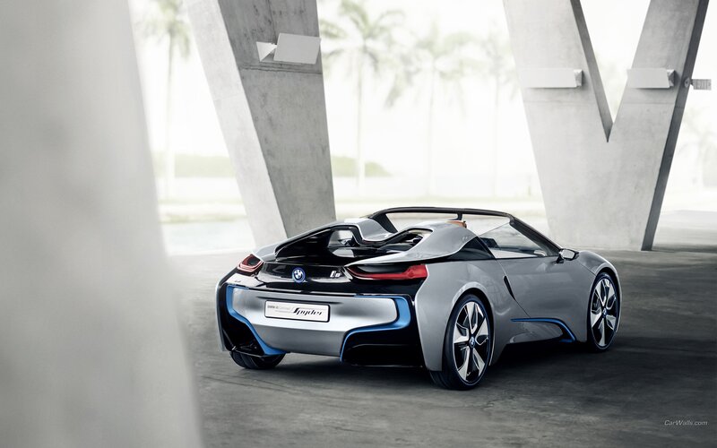 Silver BMW I8 Spyder — Gray, Modern, Afternoon