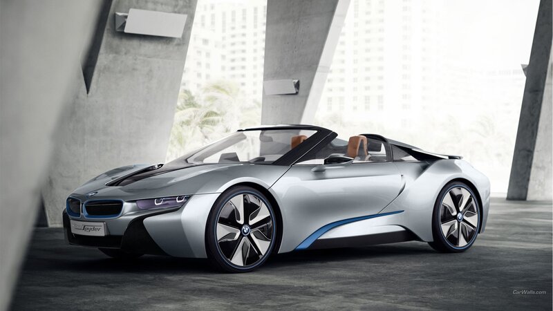 Silver BMW I8 Spyder — Modern, 3d Render