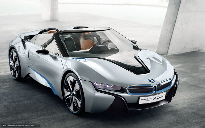 Silver BMW I8 Spyder — Modern, Photograph, Car