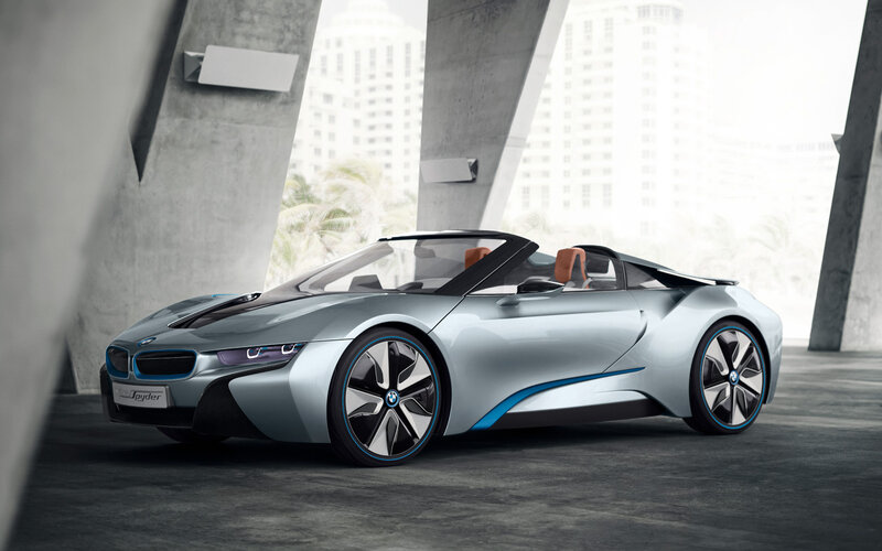 Silver BMW I8 Spyder — Modern, Photograph