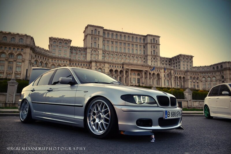Silver BMW in front of Palace
