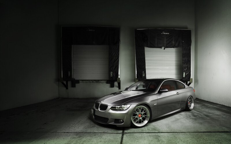 silver bmw in warehouse