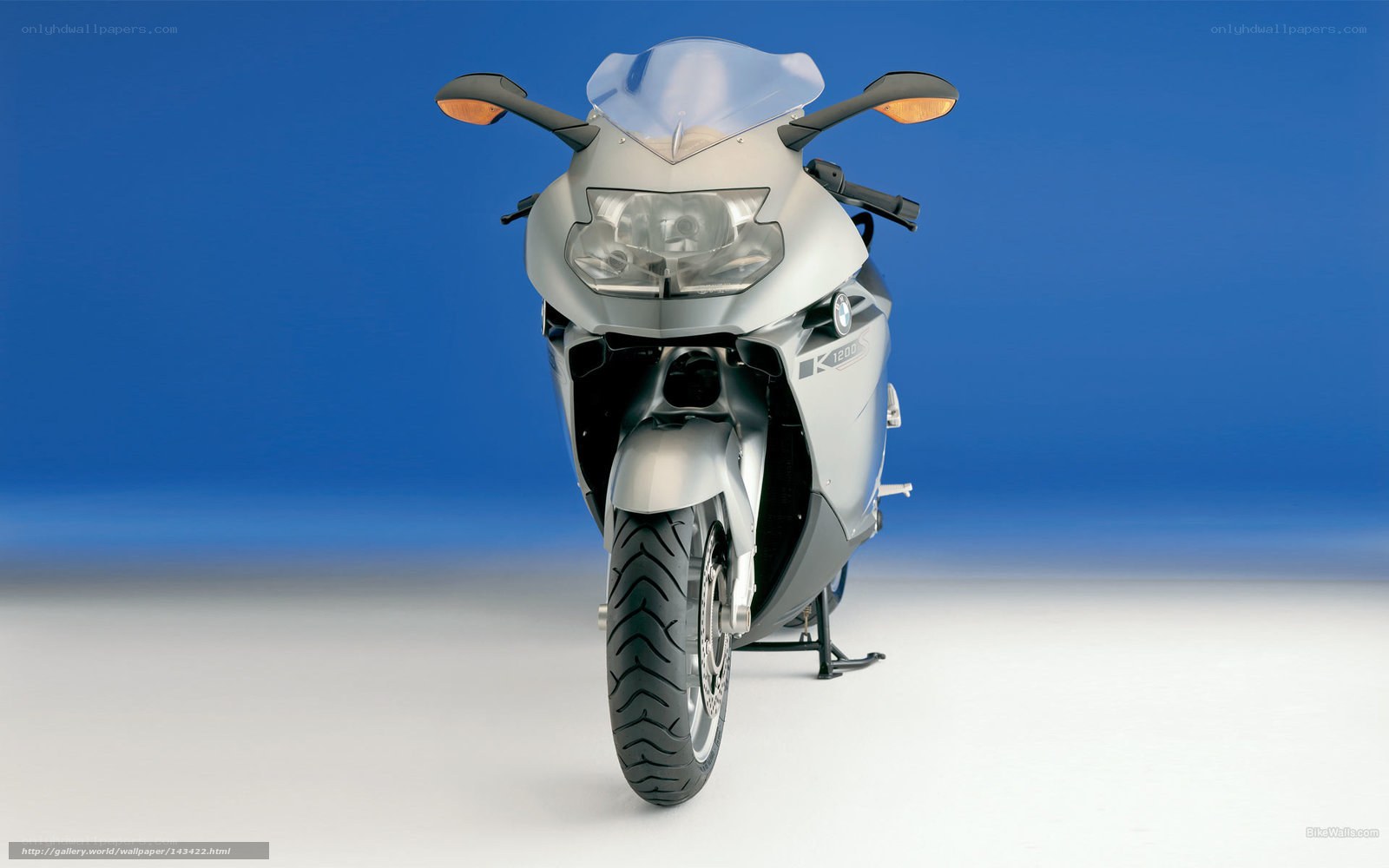 silver BMW K1200 motorcycle