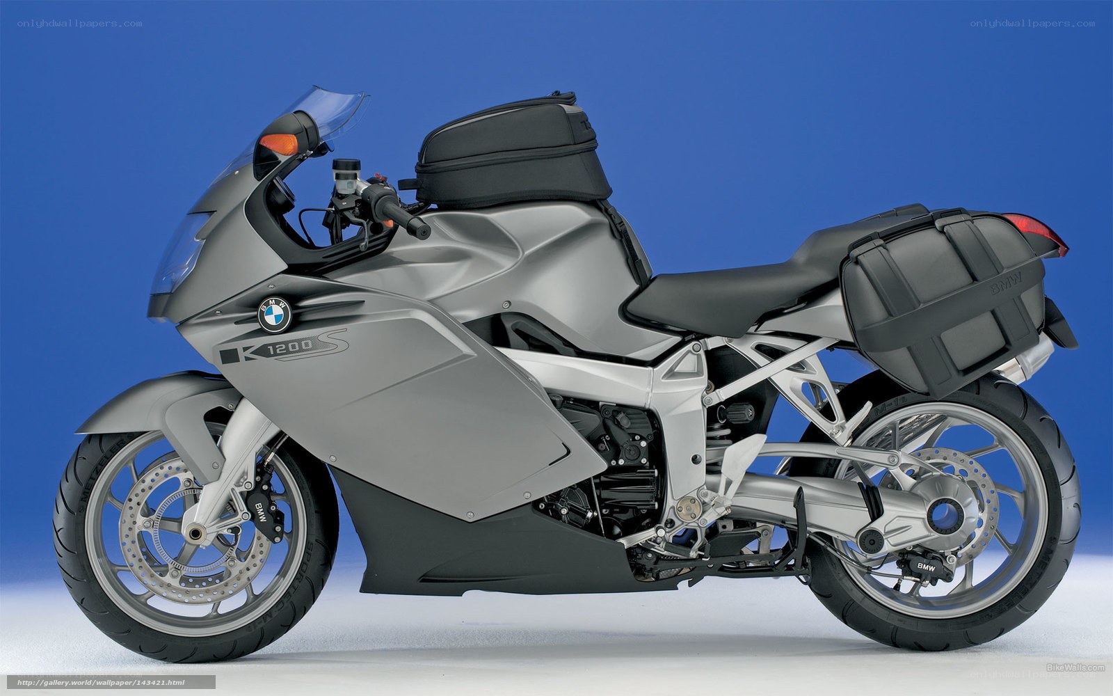 Silver BMW K1200S motorcycle