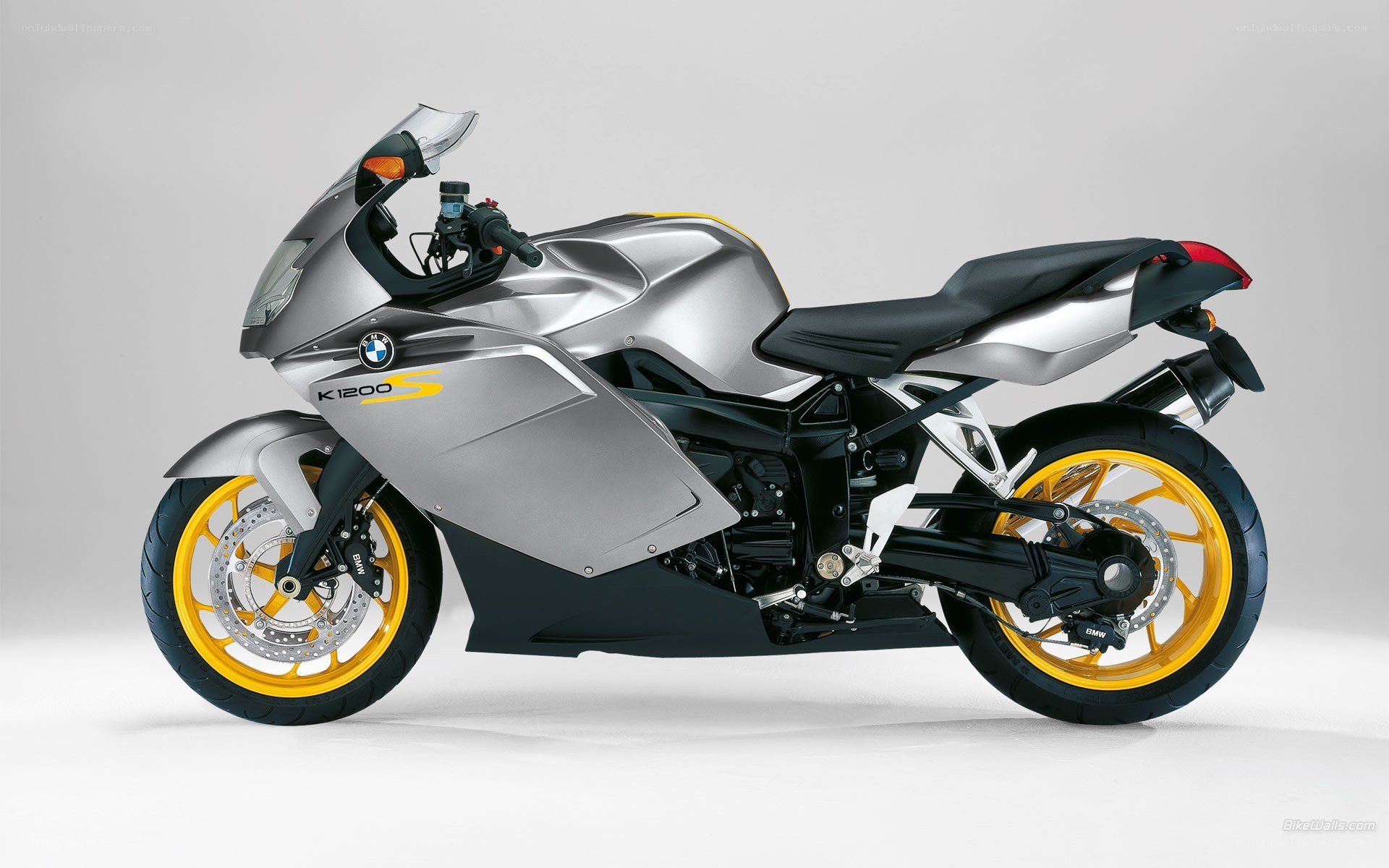 silver BMW K1200S motorcycle
