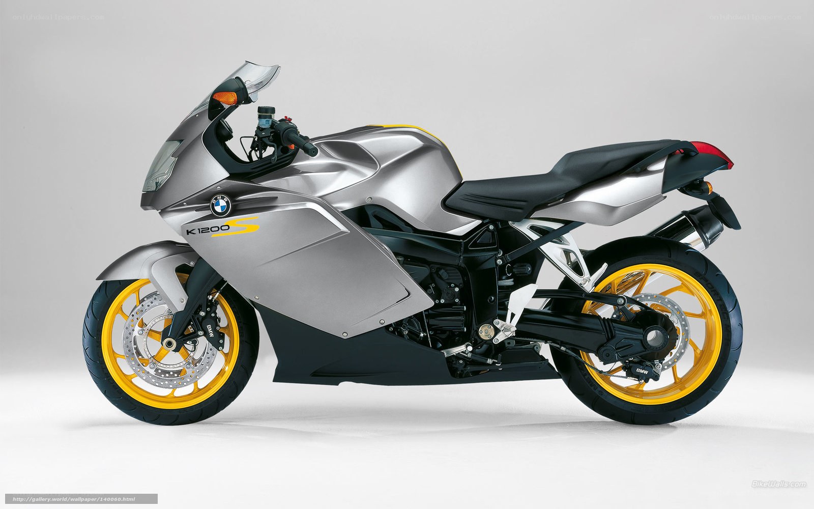 Silver BMW K1200S motorcycle