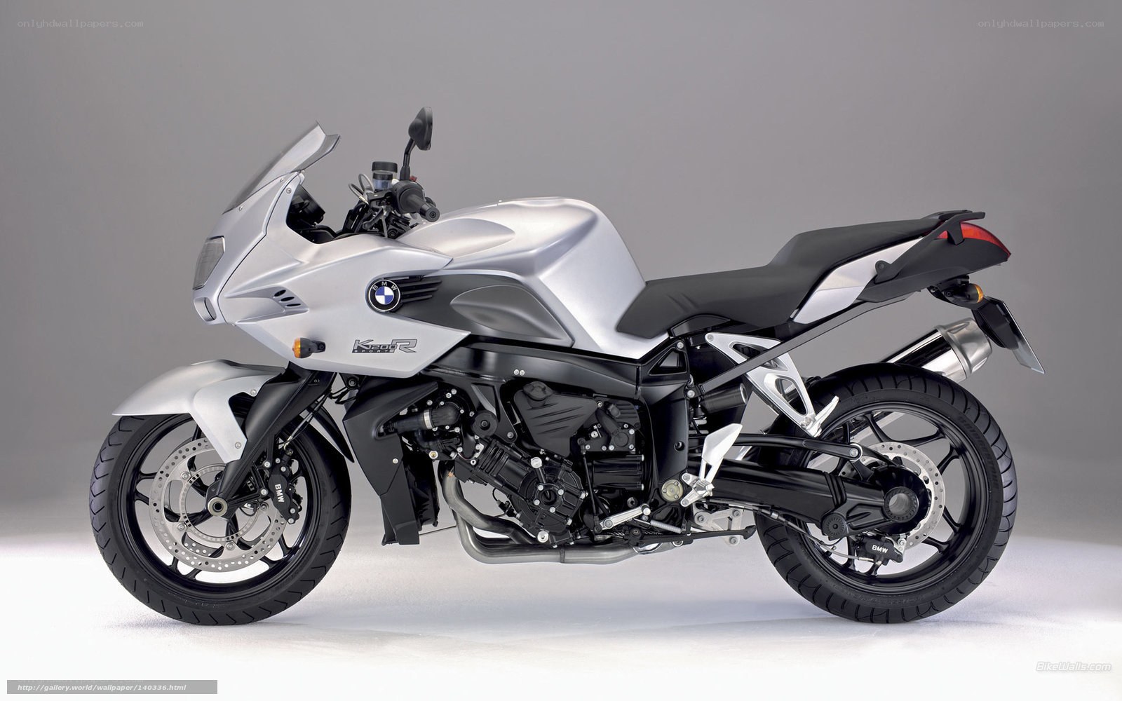 Silver BMW K1300R motorcycle